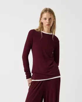 Лонгслив винного цвета