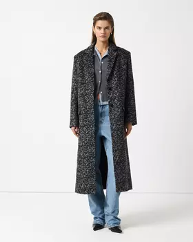 Пальто однобортное с леопардовым принтом