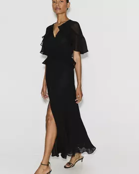 Платье из шифона черного цвета