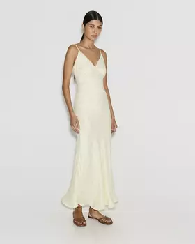 Платье-комбинация с принтом желтого цвета