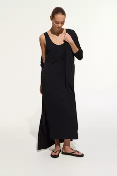 Платье-майка из тонкого трикотажа черного цвета