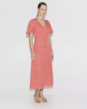 Платье миди c принтом