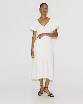 Платье миди молочного цвета