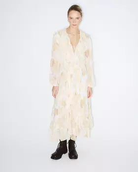 Платье миди с принтом