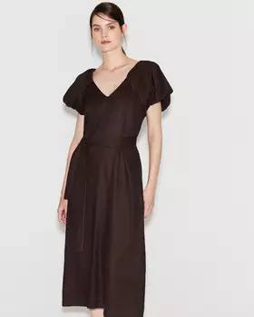 Платье миди шоколадного цвета