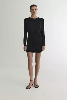 Платье мини с длинным рукавом черного цвета