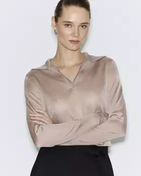 Поло тонкое полупрозрачное кофейного цвета