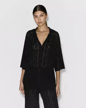 Рубашка ажурная черного цвета