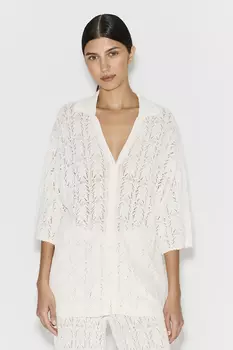 Рубашка ажурная молочного цвета