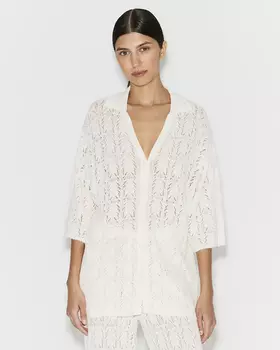 Рубашка ажурная молочного цвета