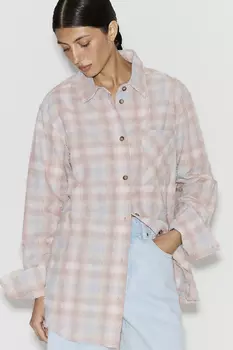 Рубашка бохо голубого цвета