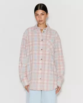 Рубашка бохо голубого цвета