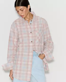 Рубашка бохо голубого цвета