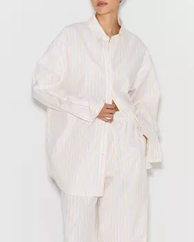 Рубашка из хлопка в полоску белого цвета