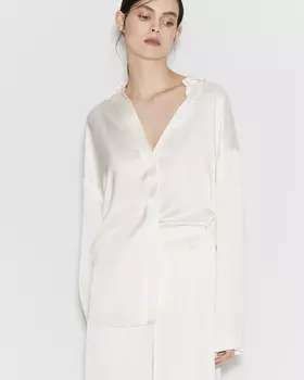 Рубашка из вискозы молочного цвета