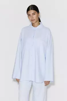 Рубашка изо льна голубого цвета
