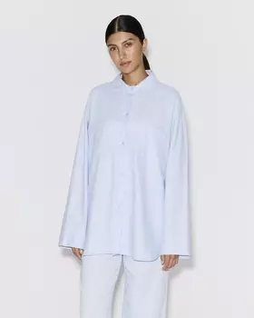 Рубашка изо льна голубого цвета