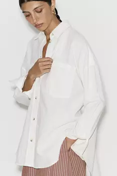 Рубашка изо льна молочного цвета