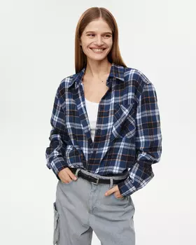 Рубашка в клетку цвета индиго