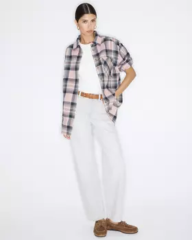 Рубашка в клетку розового цвета