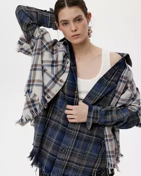 Рубашка в клетку с эффектом варки