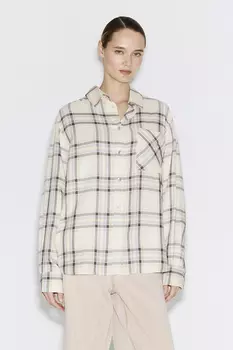 Рубашка в клетку светло-бежевого цвета