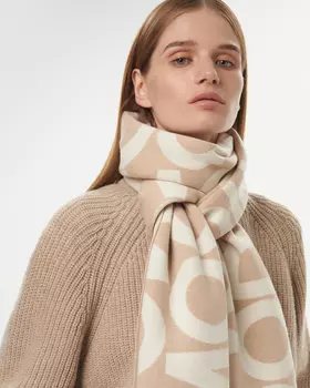 Шарф с жаккардом 2MOOD бежевого цвета