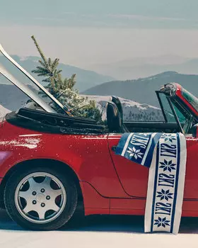 Шарф "Ski Apres" синего цвета