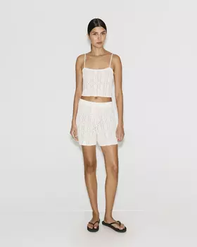 Шорты ажурные молочного цвета