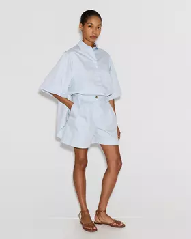 Шорты хлопковые голубого цвета