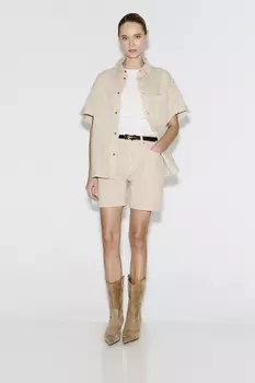 Шорты из денима бежевого цвета