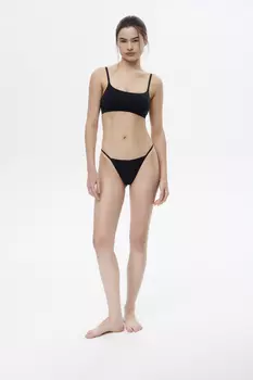 Стринги-мини из микрофибры черного цвета