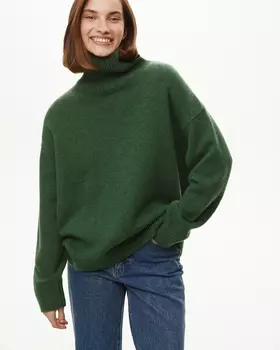 Свитер из 100% кашемира зеленого цвета