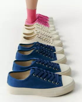 Текстильные кеды синего цвета