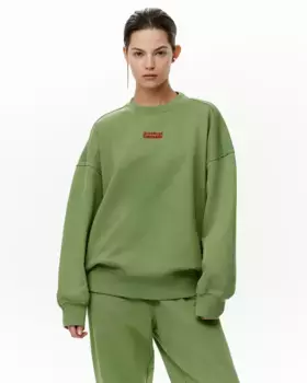 Толстовка базовая с принтом зеленого цвета