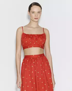 Топ с принтом красного цвета