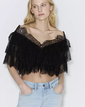 Топ из кружева черного цвета