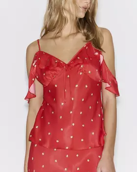 Топ с принтом красного цвета