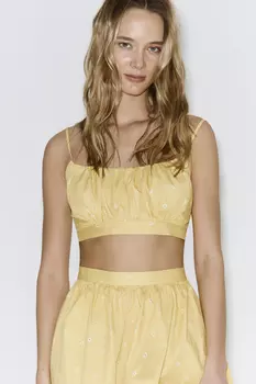 Топ с принтом желтого цвета