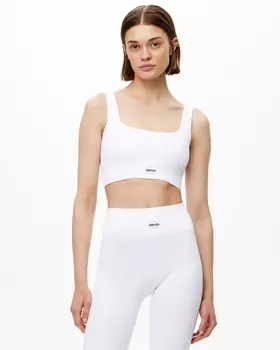 Топ в рубчик белого цвета