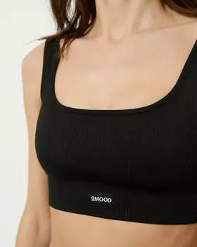 Топ в рубчик черного цвета