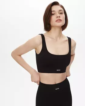 Топ в рубчик черного цвета