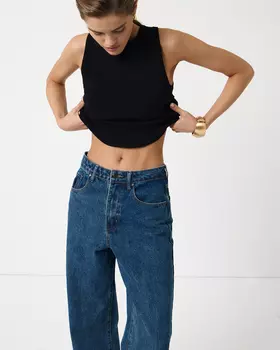 Топ вязаный базовый черного цвета