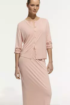 Укороченный кардиган из тонкого трикотажа розового цвета