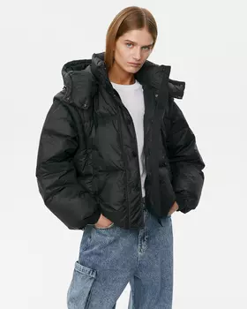 Утепленная куртка-трансформер черного цвета