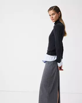 Водолазка из шерсти мериноса серого цвета