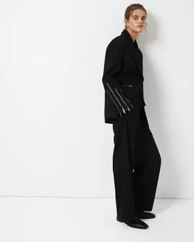 Жакет оверсайз с молниями черного цвета