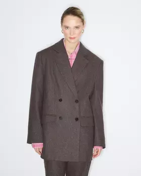 Жакет прямого силуэта коричневого цвета