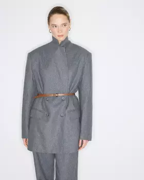 Жакет прямого силуэта серого цвета