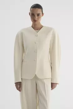 Жакет с цельнокроеным рукавом молочного цвета